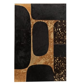 Platos decorativos de fibra vegetal en negro y beige (x3) 70 x 70