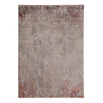 WARA - Tapis de salon en polyester beige argile 160x230 cm