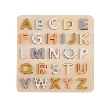 Puzzle alphabet en bois multicolore