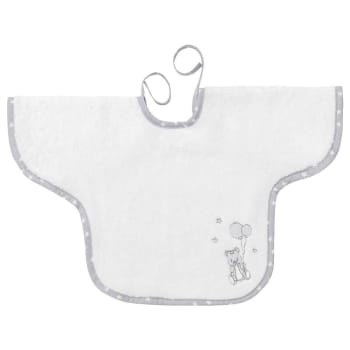 Baby soft ours - Bavoir à manches en coton peigné zéro twist  blanc Taille unique