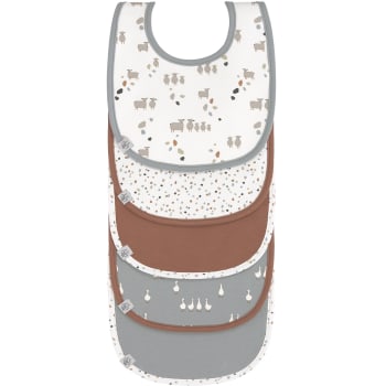 Pirinins Lot De 5 Bavoirs En Coton Biologique Avec Couche