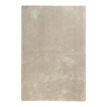 HOME - Tapis uni design en polyester beige mix 130x190
