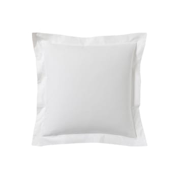 Les unis - Taie d'oreiller unie en coton, Made in France blanc 63X63
