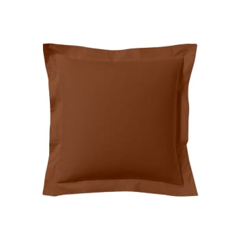 Les unis - Taie d'oreiller unie en coton terracotta 63x63