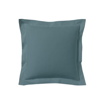 Les unis - Taie d'oreiller unie en coton, Made in France bleu 63x63