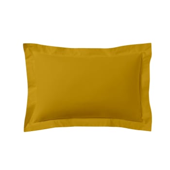 Les unis - Taie d'oreiller unie en coton jaune curry 50x70