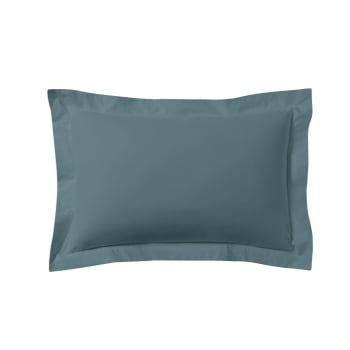 Les unis - Taie d'oreiller unie en coton, Made in France bleu 50x70