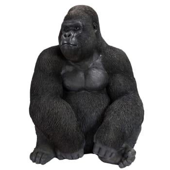 Gorilla - Statue gorille en polyrésine noire H76