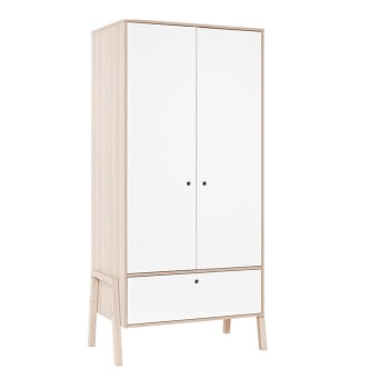 Armoire 1 porte gris clair - Collection Milenne by Vox - Made in Bébé
