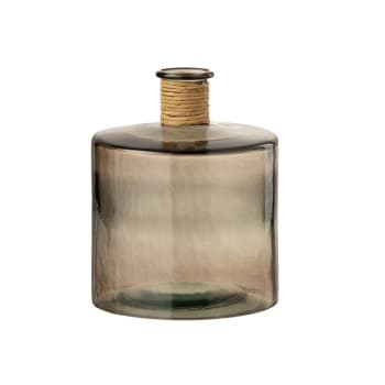 SAFARI - Vase verre marron clair H26cm