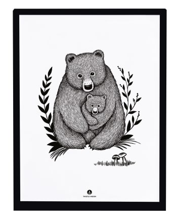 ROMANIAN HILLS - Affiche famille ours 30 x 40 cm