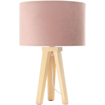 Jasmine bebe - Lampe de chevet enfant Tissu Rose 30x30x46 cm