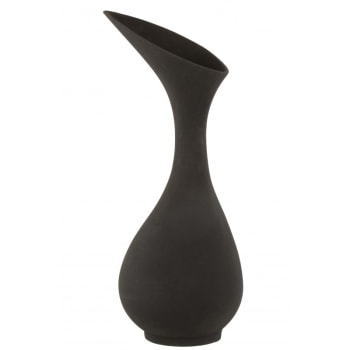 OLIVIA - Vase rugueux alu noir H77cm