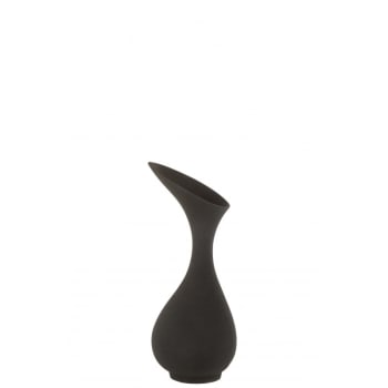 OLIVIA - Vase rugueux alu noir H45cm
