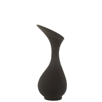OLIVIA - Vase rugueux alu noir H60cm