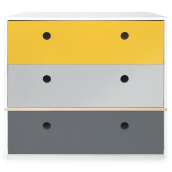 COLORFLEX - Commode jaune-gris perle-gris espace