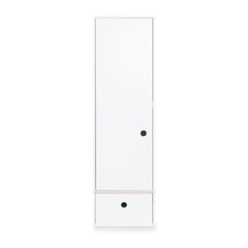 COLORFLEX - Armoire 1 porte façade tiroir blanc