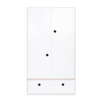 COLORFLEX - Armoire 2 portes façade tiroir blanc