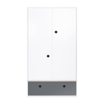 COLORFLEX - Armoire 2 portes façade tiroir gris espace