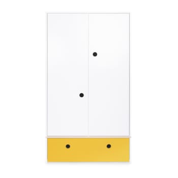 COLORFLEX - Armoire 2 portes façade tiroir jaune