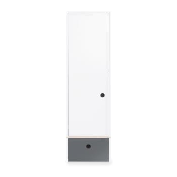 COLORFLEX - Armoire 1 porte façade tiroir gris espace