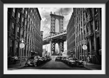 Affiche dumbo brooklyn bridge avec cadre noir 30x20cm