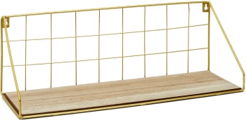 Etagère rectangulaire dorée 15 x 15 x 44 cm