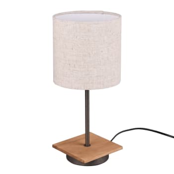 ELMAU - Lampada da tavolo con paralume sabbia Ø18 cm