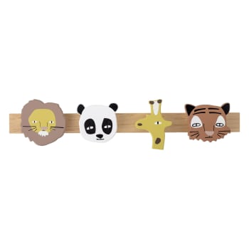 Armadio / Appendiabiti Per Bambini In Legno Naturale, 4 Ripiani + Barra Appendiabiti Contenitore Per Cameretta 110x39x110 Cm 97581216