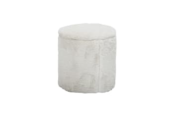 Barthe - Pouf in poliestere bianco