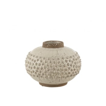 POINTU - Vase bord pointu céramique blanc/gris