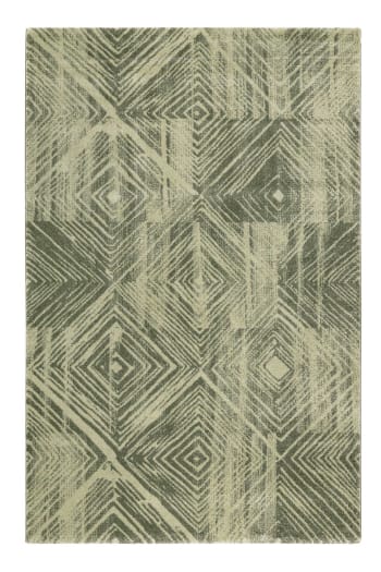 Cuba - Tapis plat vintage design graphique tons de vert 120x170