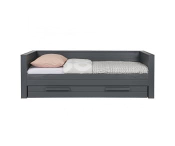 STAVROS - Canapé-lit chambre enfant en bois massif gris foncé