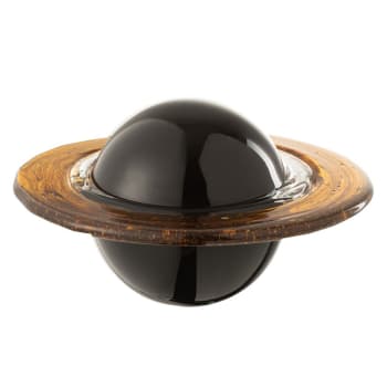 PLANÈTE - Pisapapeles planeta marrón/negro cristal Alt. 11 cm