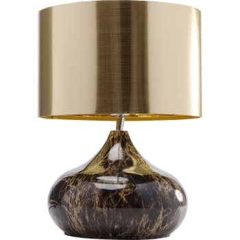 Mamo deluxe - Tischlampe aus Stahl in Gold- und Brauntönen im Marmor Design