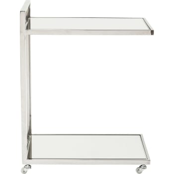 CLASSY - Carrello bar moderno acciaio argentato 50x64,5x33 cm