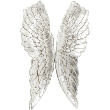 Angel wings - Déco murale ailes en polyrésine argentée H106