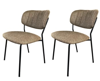 Bellagio - 2 sillas de comedor de tela marrón