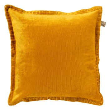 REBEL - Coussin - jaune en velours 45x45 cm uni