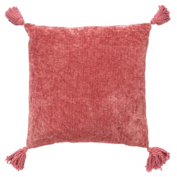 NINO - Coussin - rose en coton 45x45 cm uni