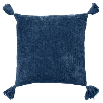 NINO - Coussin - bleu en coton 45x45 cm uni