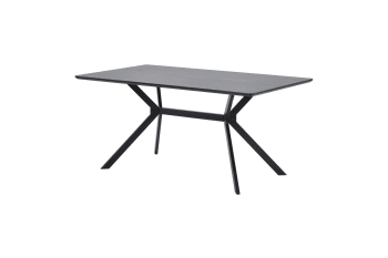 Bruno - Table à manger rectangulaire en acier noir
