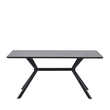 Bruno - Table à manger en MDF 6 personnes, noir, 200x90 cm