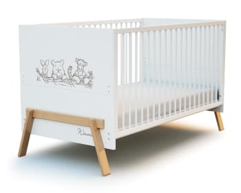 CANAILLE - Größenverstellbares Bett 70x140cm Weiße und lackierte Buche