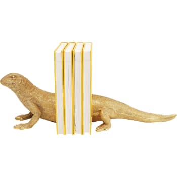 Lizard - Serre-livres lézard en polyrésine dorée