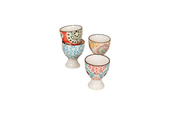 Bohemian - Set aus 4 Eierbechern aus Keramik, mehrfarbig