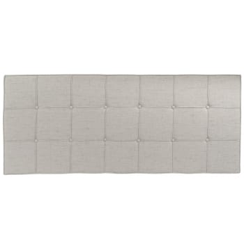 CARRÉS - Tête de lit capitonnée carrés polyester gris clair L160cm