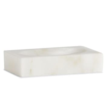MARBRE - Porte savon rectangulaire en marbre blanc