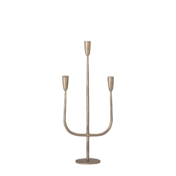 Pareja De Candeleros Trípode De Metal Dorado Holyart, 15 Cm De Alto, Con Velas De Cera Líquida Incluidas