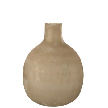 SODA - Vase bouteille bas rond verre or H43cm